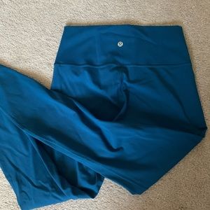 Lululemon leggings in symphony blue. Nylon and Lycra material. Size 8
